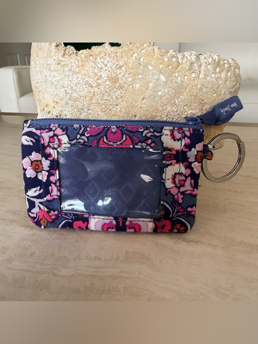 Vera Bradley Floral Purple and Pink ID Wristlet Cardholder
